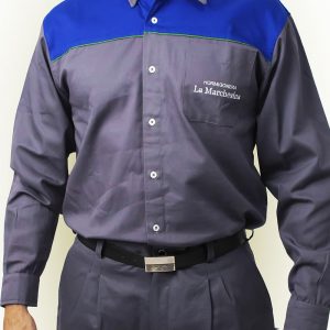 C19 - Camisa hombre de gabardina combinada mangas largas