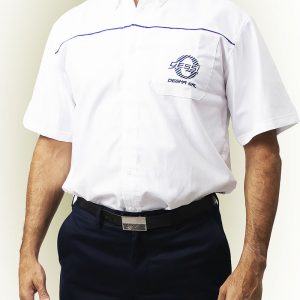 C10 - Camisa hombre oxford combinada mangas cortas