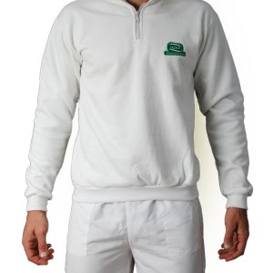 I09 - Buzzo de frisa con cuello y pantalón náutico blanco